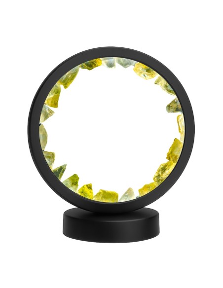 Lampe pierres naturelles Angelight - support noir - Citrine - diamètre 18cm