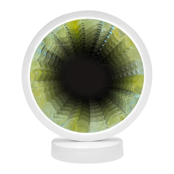 Lampe pierres naturelles Angelight - support blanc - Citrine - miroir plexiglass - diamètre 18cm