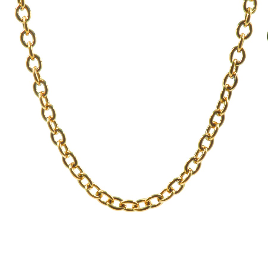 Collier acier PVD doré - 42+10cm