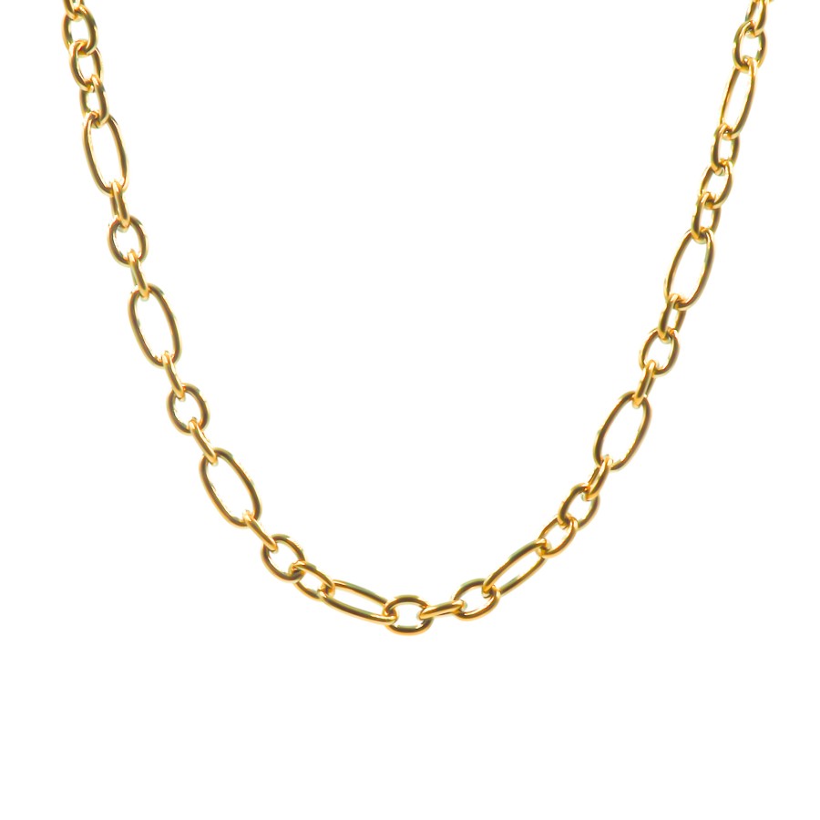 Collier acier PVD doré - 40+10cm