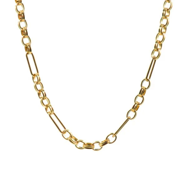 Collier acier PVD doré - 45+10cm