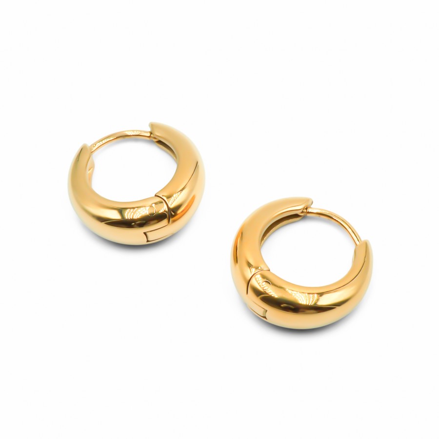Créoles acier PVD doré - 10*5.9*2.1mm