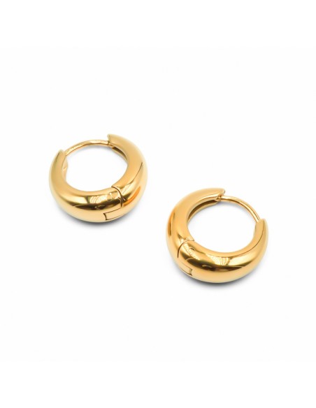 Créoles acier PVD doré - 10*5.9*2.1mm
