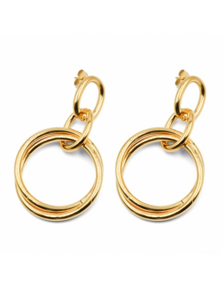 Boucles d'oreille acier PVD doré - 49*29*3mm