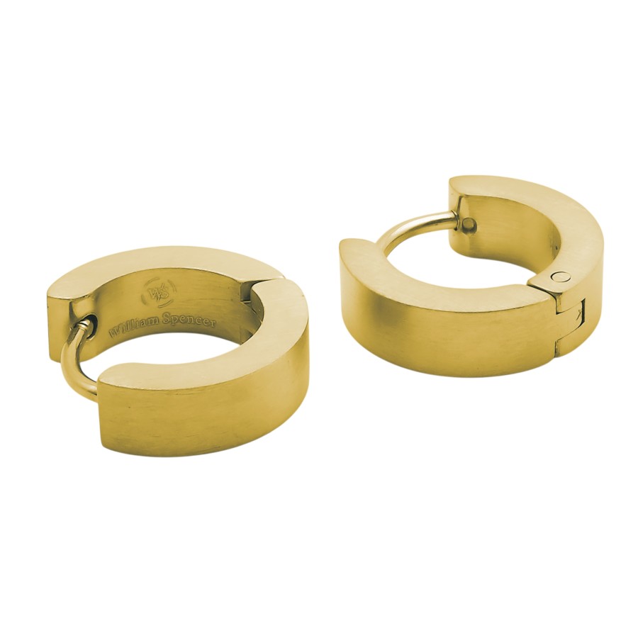 Créoles acier - PVD Doré - diamètre intérieur 10mm