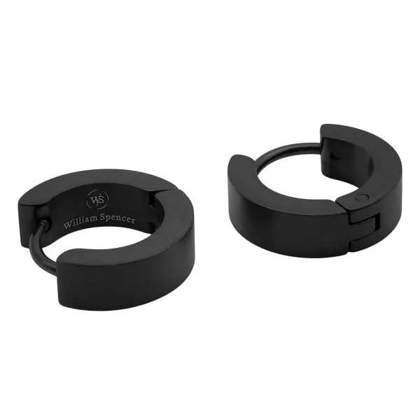 Créoles acier - PVD Noir - diamètre intérieur 10mm