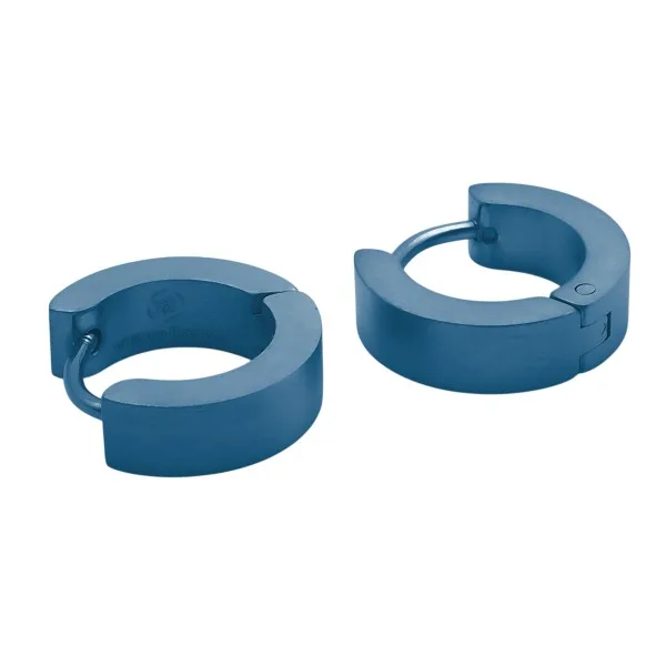 Créoles acier - PVD Bleu - diamètre intérieur 10mm