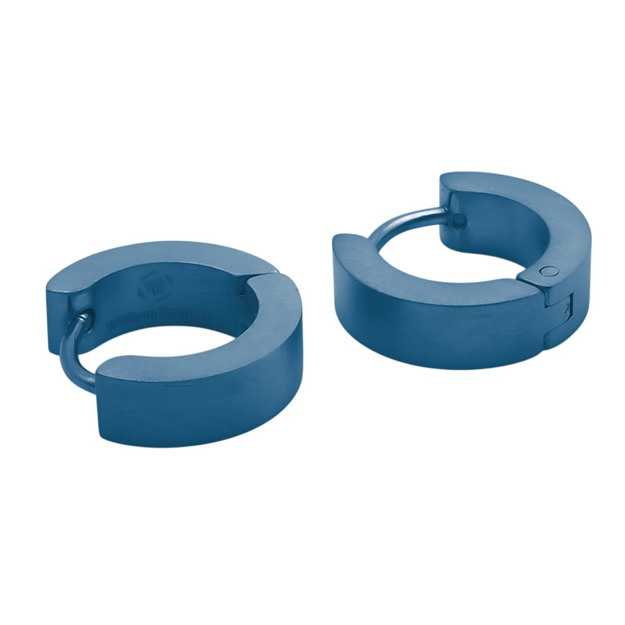 Créoles acier - PVD Bleu - diamètre intérieur 10mm