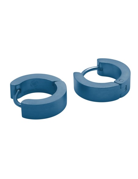 Créoles acier - PVD Bleu - diamètre intérieur 10mm