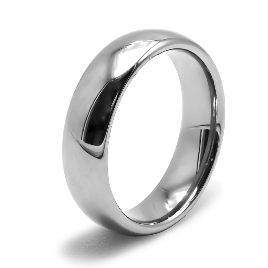 Bague tungstène - effet bombé - largeur 6mm - Toltek