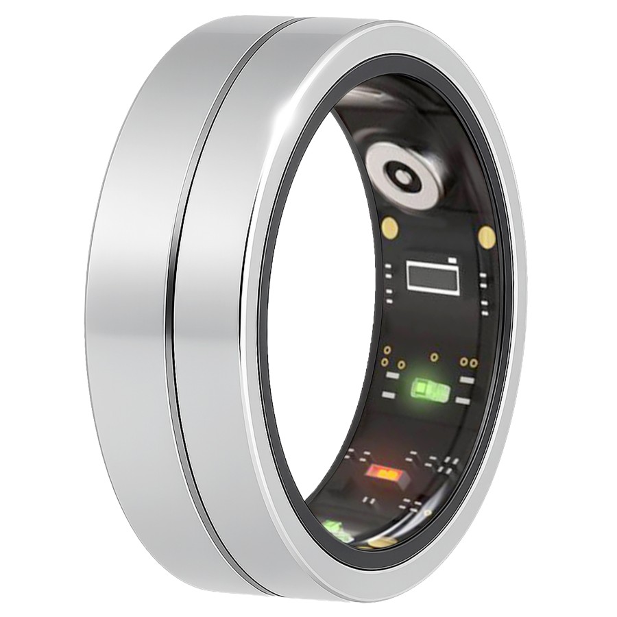 Bague connectée Toltek "Alpina" - acier brossé - Largeur 9mm - Taille 60,62,65,67