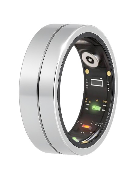 Bague connectée Toltek "Alpina" - acier brossé - Largeur 9mm - Taille 60,62,65,67
