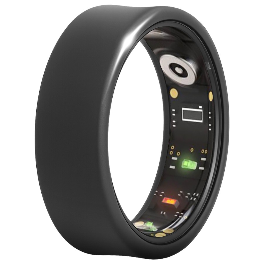 Bague connectée Toltek "Titania Nera" - titane noir - Largeur 8mm - Taille 54,57,60,62,65,67