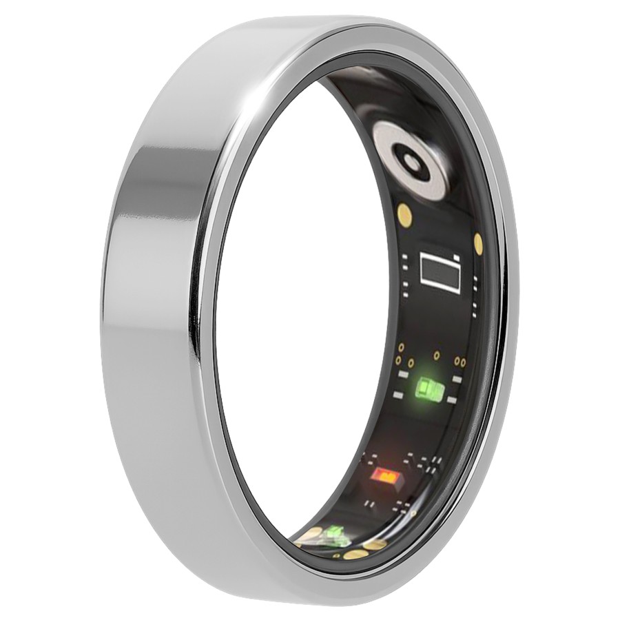 Bague connectée Toltek "Linea" - acier - Largeur 6mm - Taille 54,57,60,62,65,67