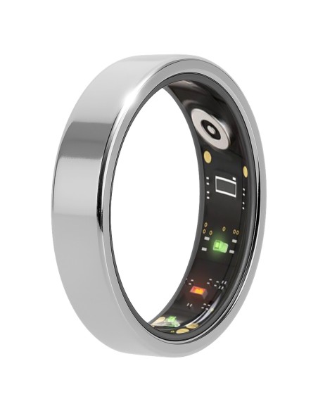 Bague connectée Toltek "Linea" - acier - Largeur 6mm - Taille 54,57,60,62,65,67