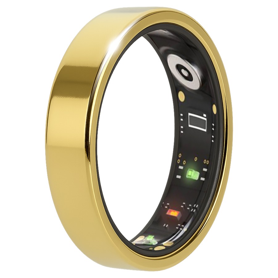 Bague connectée Toltek "Linea Oro" - acier PVD doré - Largeur 6mm - Taille 54,57,60,62,65,67