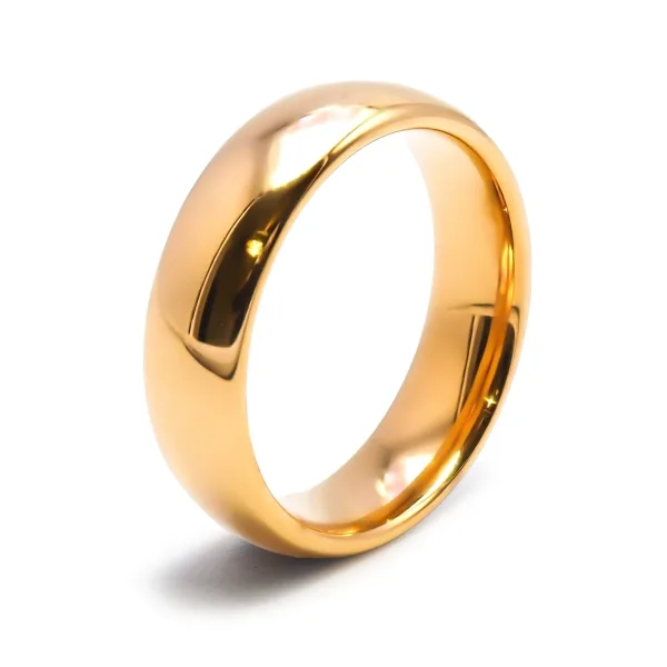 Alliance / Bague tungstène - PVD doré - intérieur confort - finitio...