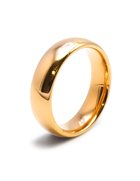 Alliance / Bague tungstène - PVD doré - intérieur confort - finitio...
