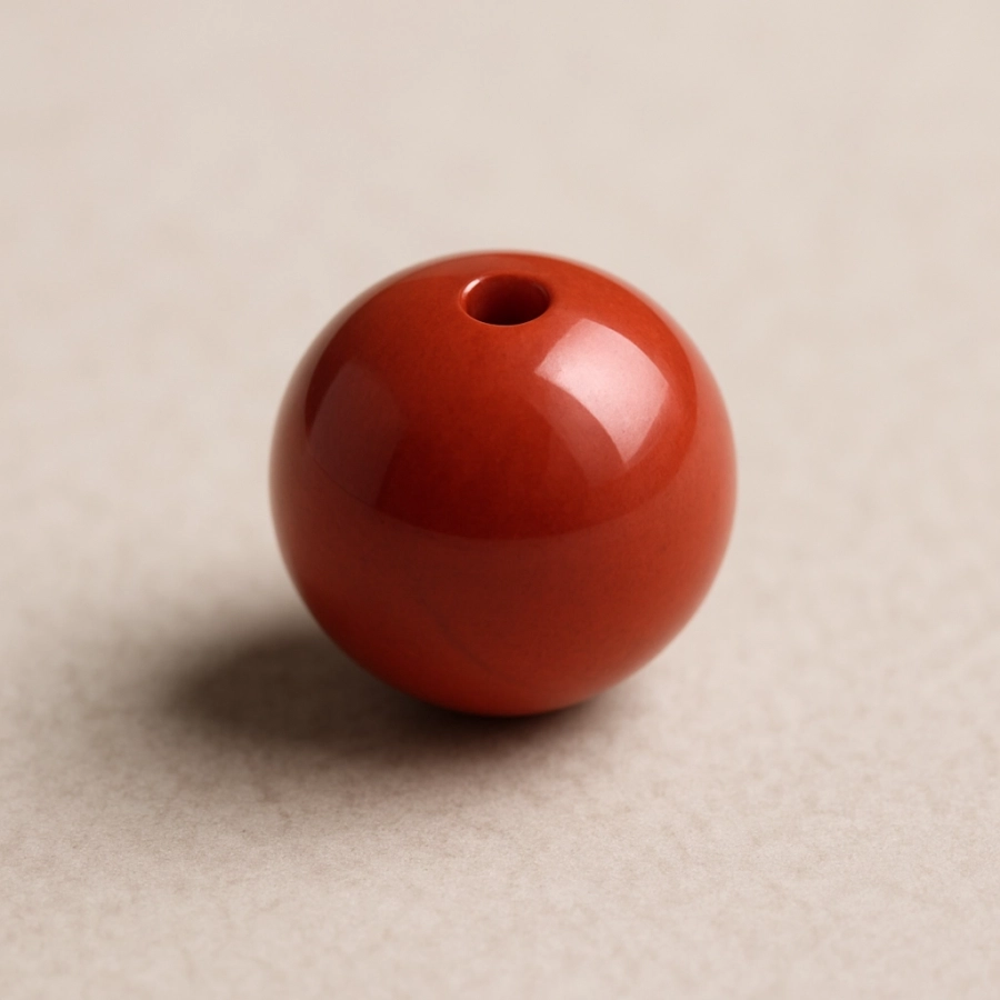 Bille Jaspe rouge - diamètre 6mm - trou intérieur adapté 1.3mm