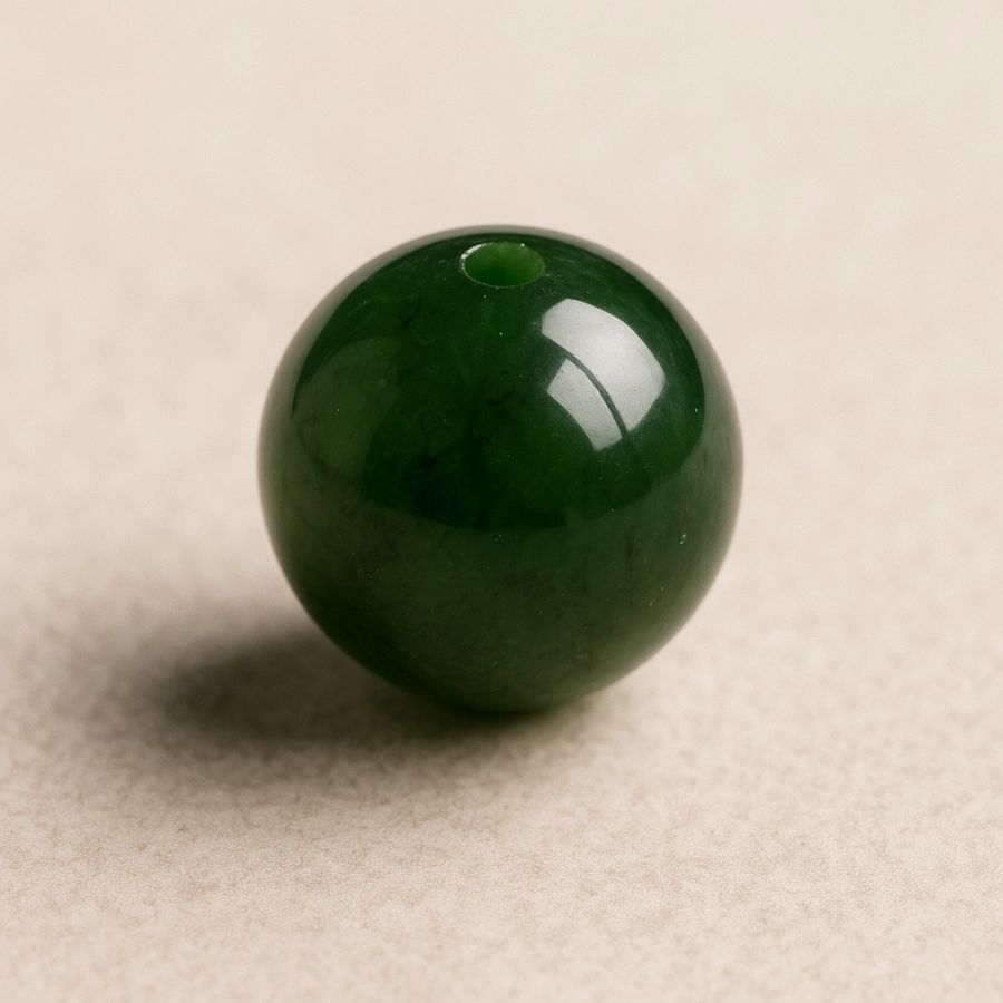 Bille Verdelite (Tourmaline Verte) - diamètre 6mm - trou intérieur adapté 1.3mm