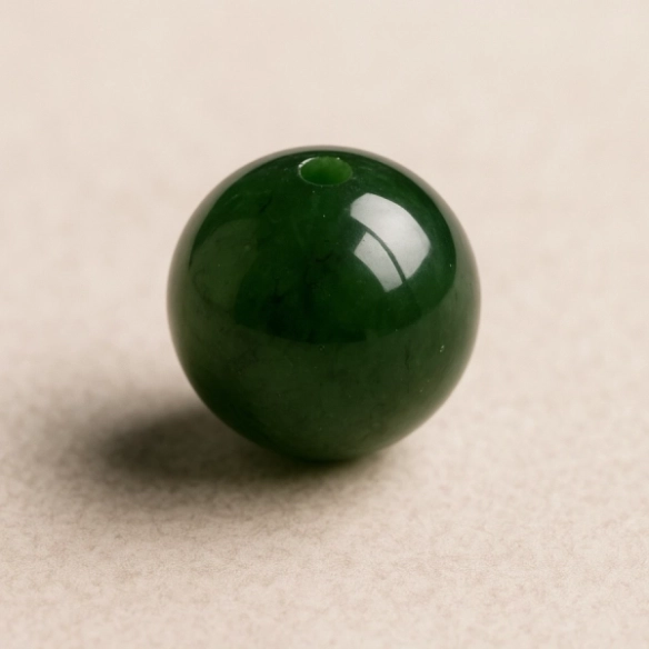 Bille Verdelite (Tourmaline Verte) - diamètre 6mm - trou intérieur adapté 1.3mm