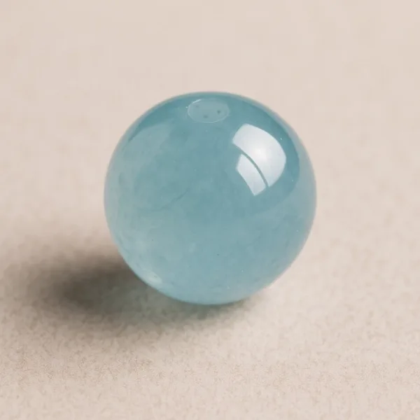 Bille Aigue marine - diamètre 6mm - trou intérieur adapté 1.3mm