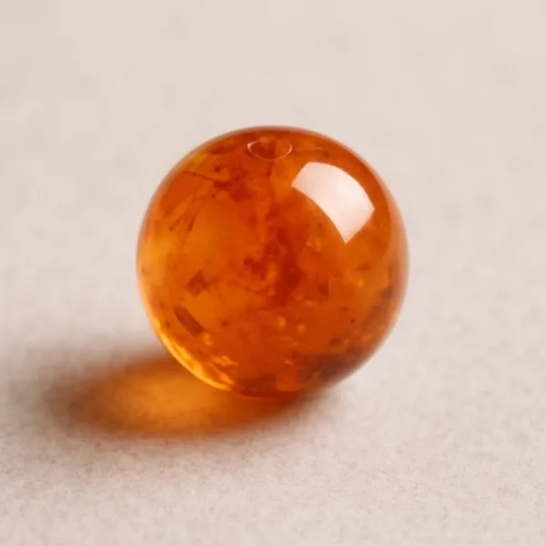 Bille Ambre - diamètre 6mm - trou intérieur adapté 1.3mm