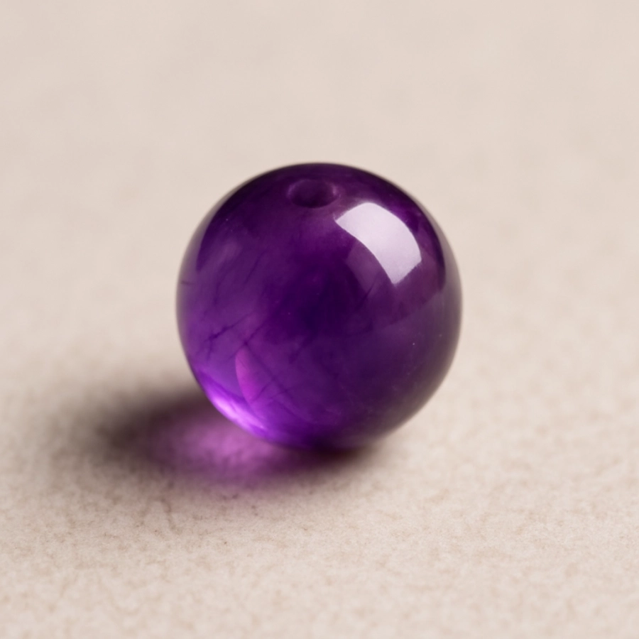 Bille Améthyste - diamètre 6mm - trou intérieur adapté 1.3mm