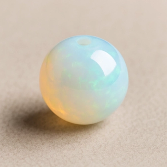 Bille Opale - diamètre 6mm - trou intérieur adapté 1.3mm