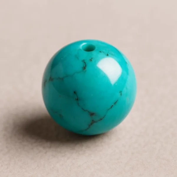 Bille Turquoise - diamètre 6mm - trou intérieur adapté 1.3mm