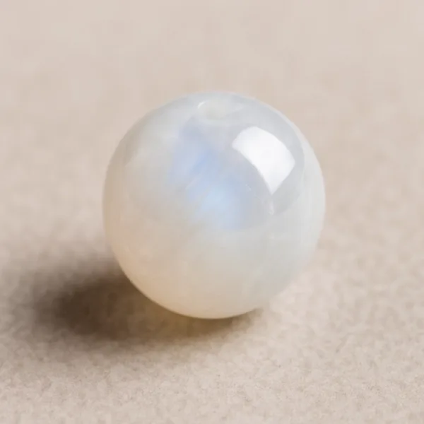 Bille Pierre de lune - diamètre 6mm - trou intérieur adapté 1.3mm