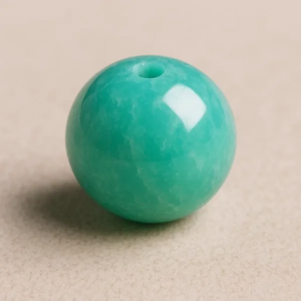 Bille Amazonite - diamètre 6mm - trou intérieur adapté 1.3mm