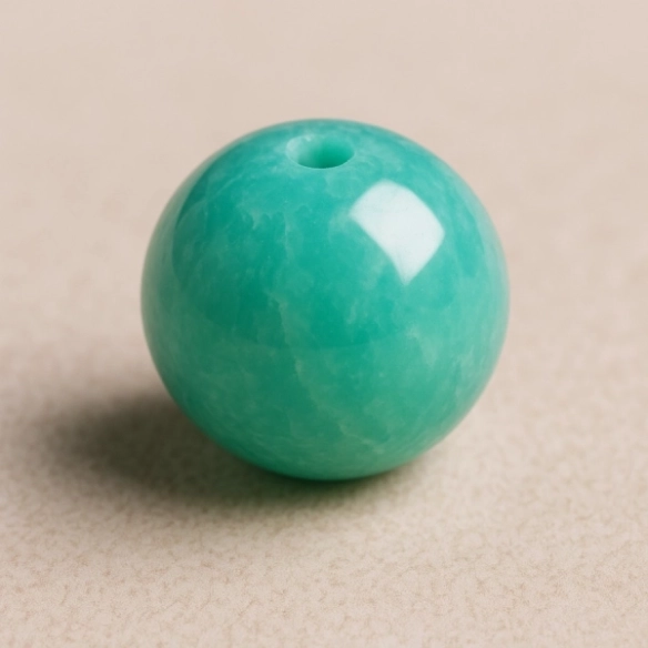 Bille Amazonite - diamètre 6mm - trou intérieur adapté 1.3mm
