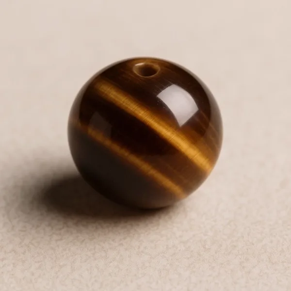 Bille Œil de tigre - diamètre 6mm - trou intérieur adapté 1.3mm