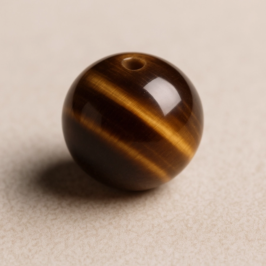 Bille Œil de tigre - diamètre 6mm - trou intérieur adapté 1.3mm