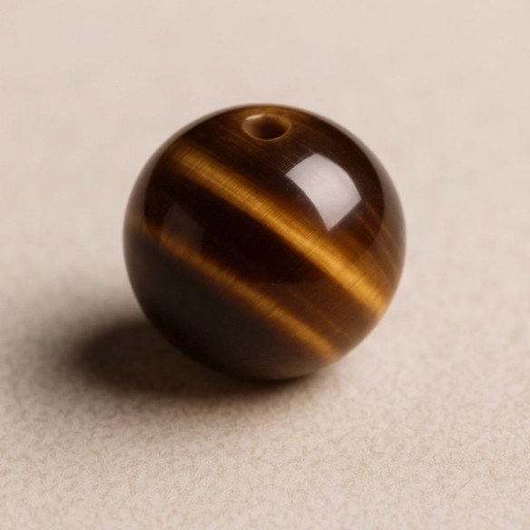 Bille Œil de tigre - diamètre 6mm - trou intérieur adapté 1.3mm