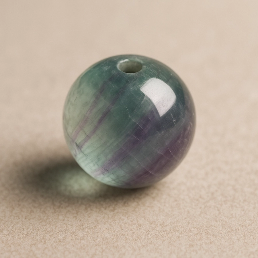 Bille Fluorite - diamètre 6mm - trou intérieur adapté 1.3mm