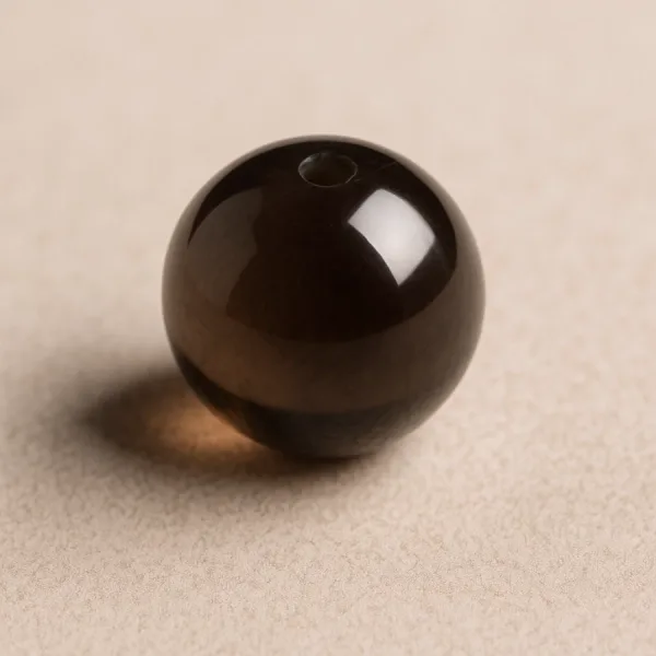 Bille Quartz fumé - diamètre 6mm - trou intérieur adapté 1.3mm