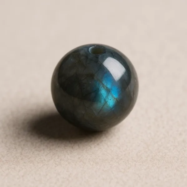 Bille Labradorite - diamètre 6mm - trou intérieur adapté 1.3mm