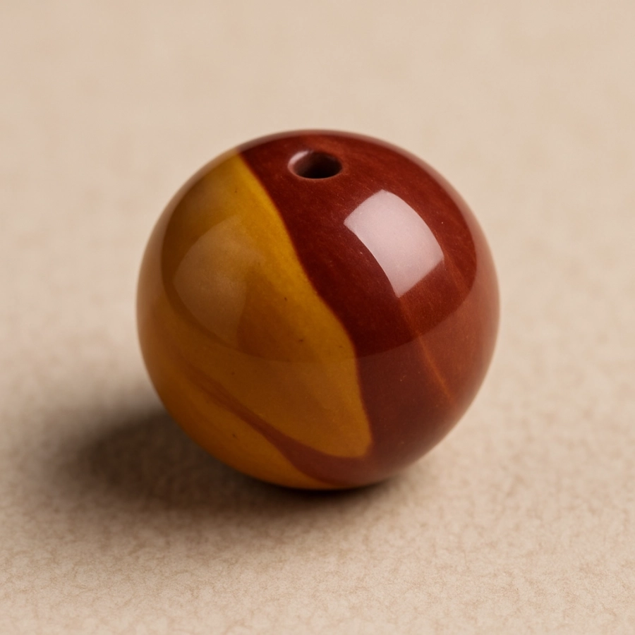 Bille Mookaite (Jaspe) - diamètre 6mm - trou intérieur adapté 1.3mm