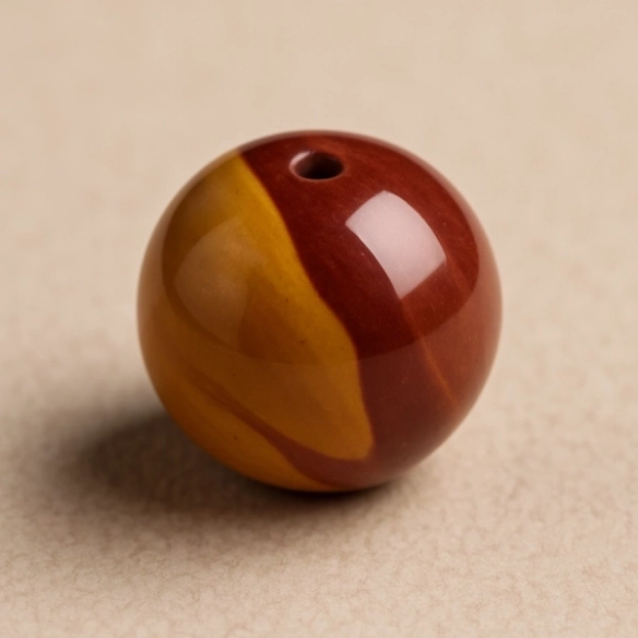 Bille Mookaite (Jaspe) - diamètre 6mm - trou intérieur adapté 1.3mm