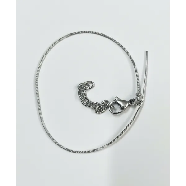 Bracelet acier câble inoxydable - pour finition queue de cochon - 18+4cm