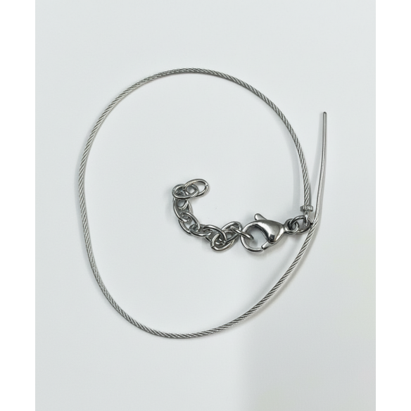 Bracelet acier câble inoxydable - pour finition queue de cochon - 18+4cm