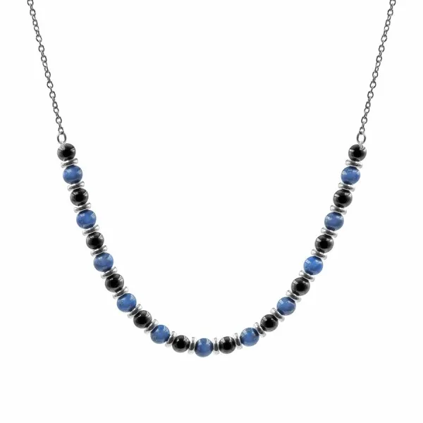 Collier lithothérapie "Bye Bye Blues" - Hématite - Lapis Lazuli - 40+8cm