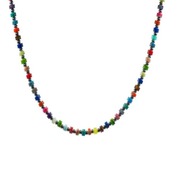 Collier en acier pour enfant - composants naturels - 32+10cm