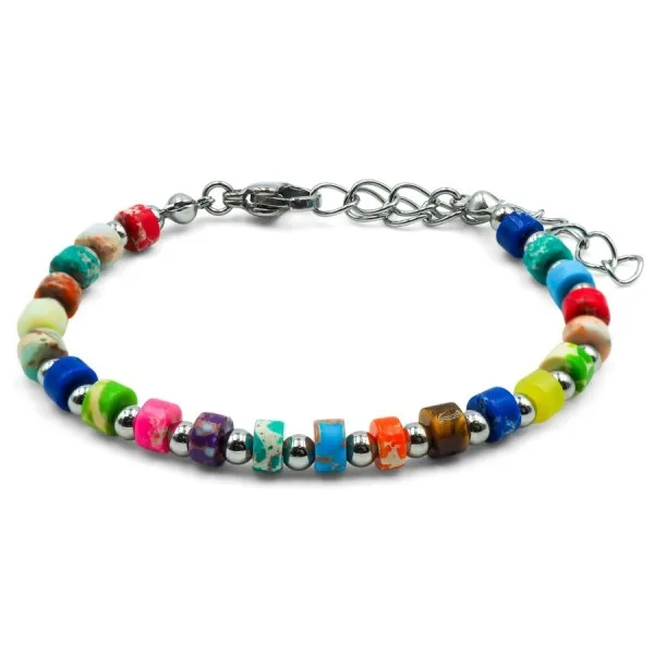 Bracelets en acier pour enfant - composants naturels - 13+5cm
