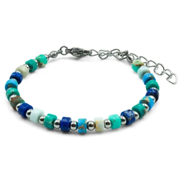 Bracelets en acier pour enfant - composants naturels - 13+5cm