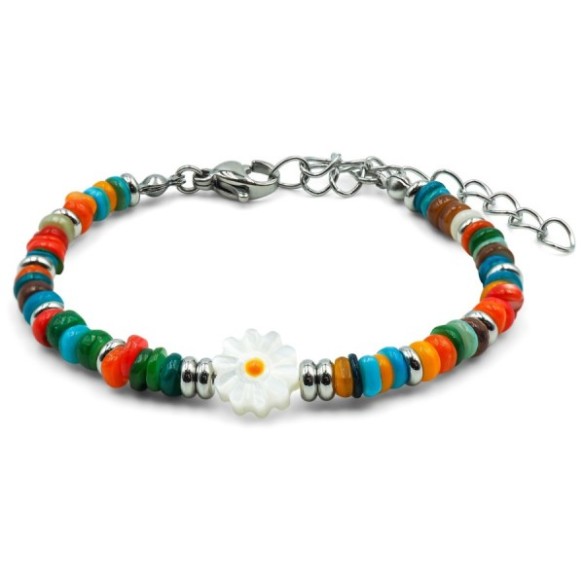 Bracelets en acier pour enfant - composants naturels - 13+5cm