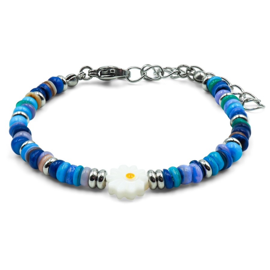 Bracelets en acier pour enfant - composants naturels - 13+5cm