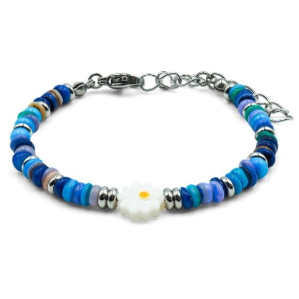 Bracelets en acier pour enfant - composants naturels - 13+5cm
